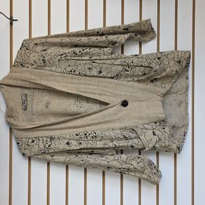 Vintage Beige Floral Cardigan